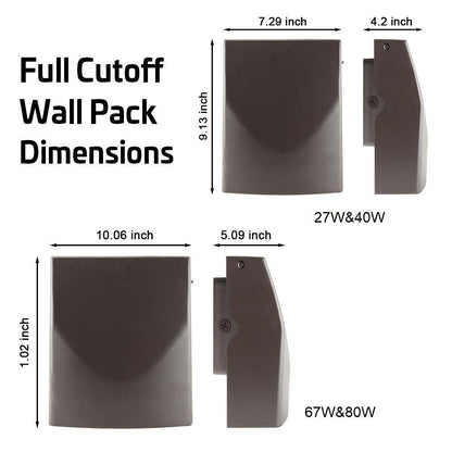 LED Slim Wall Pack Style Light - 30W 3500 Lumens 4000K Adjustable
