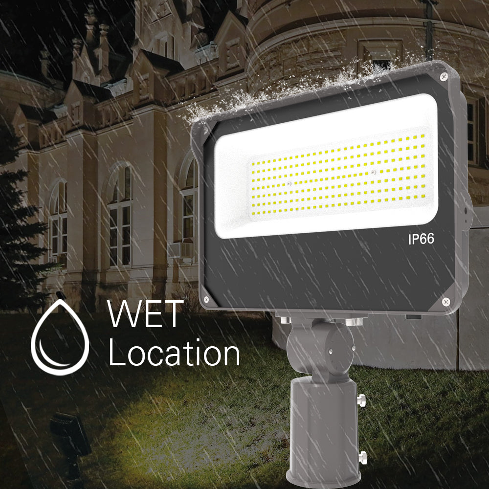 LED Outdoor Flood Slim Style Light - 200W 30000 lumens 5000K Photocell