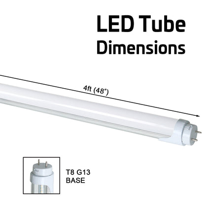 T8 4ft LED Tube Style Light Ballast Bypass Double Ended - 2000 Lumens 5000K  Pack of 20