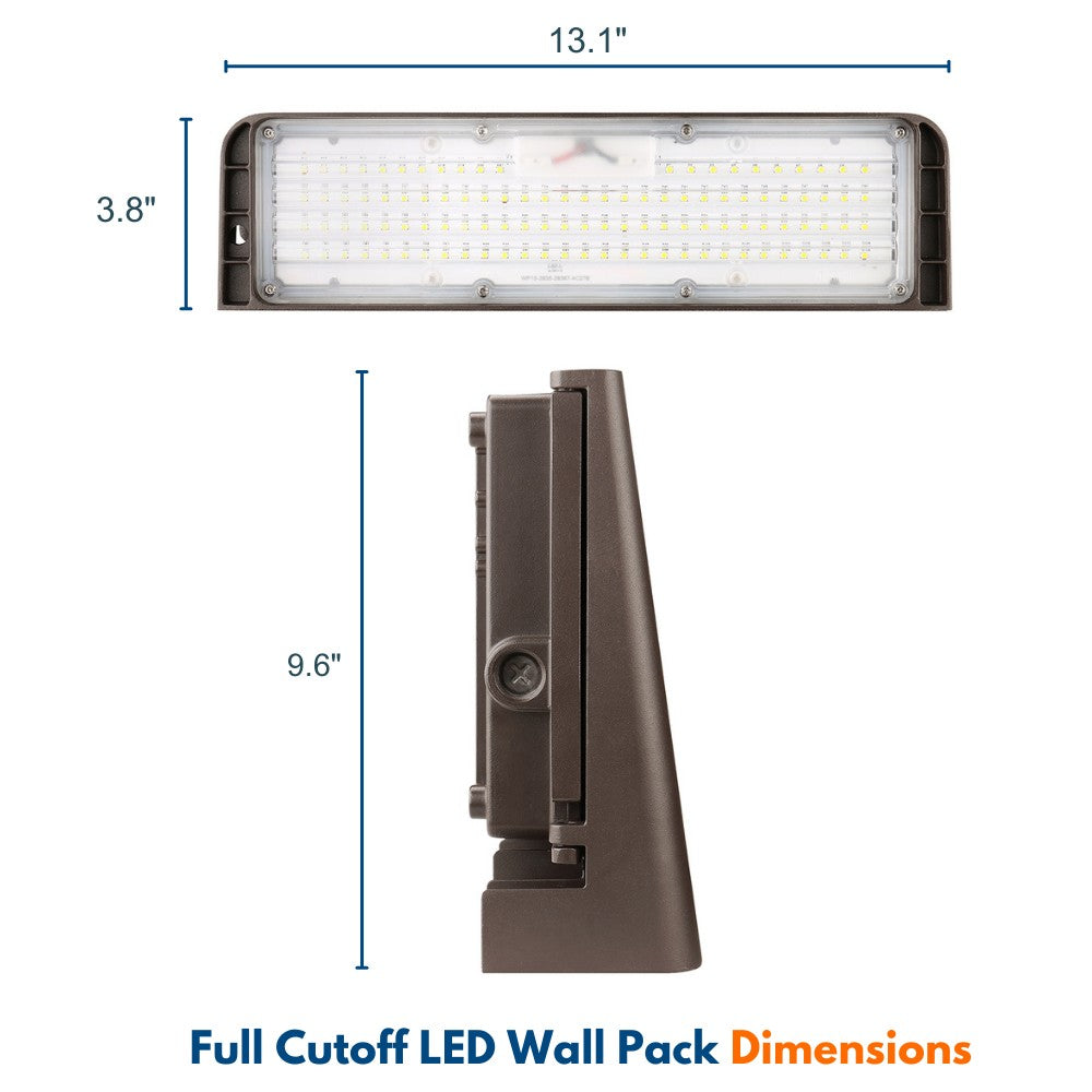 Cutoff LED Wall Pack Flat Style Light- 30W 4,000 Lumens 5000K with UV Stabilizers