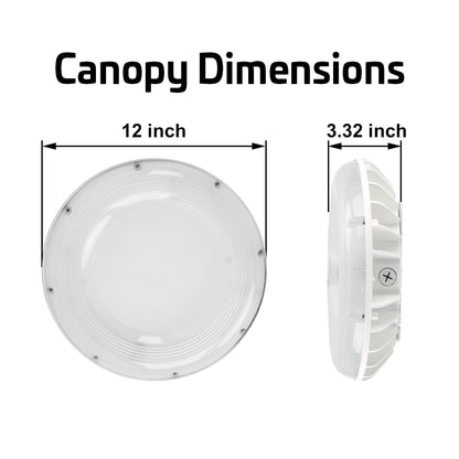 LED Canopy Style Series White- 60W 7000 Lumens - 4000K Adjustable
