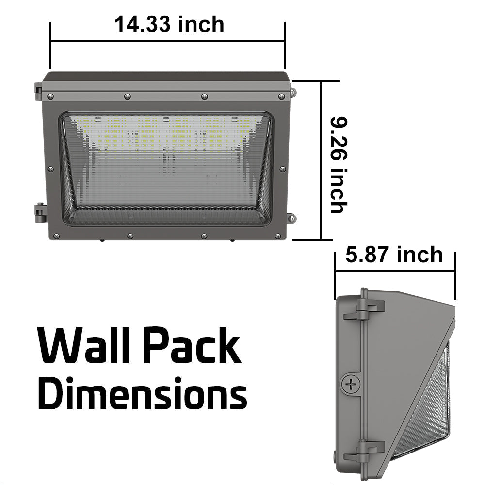 LED Wall Pack Style Light 60W/45W/30W - 8000 lumens 5000K Photocell