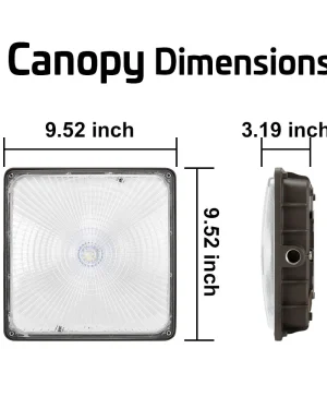 LED Canopy Area Style Light – 60W 8000 Lumens 5000K Daylight