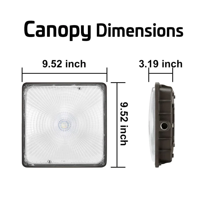 LED Canopy Area Style Light – 60W 8000 Lumens 5000K Daylight