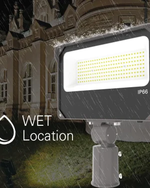LED Outdoor Flood Slim Style Light – 200W 30000 lumens 5000K Photocell