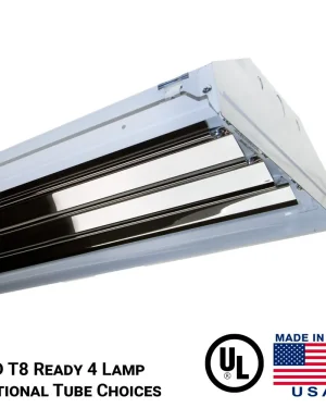 LED Tube Ready High Bay Style Light Fixture (Four 4 Ft LED Tubes)