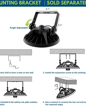 UFO LED Bay Style Light – 150W/120W/100W Selectable 5000K 24,000 Lumens